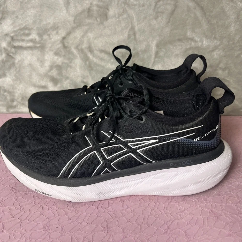 Asics Gel Running Shoes Women's Size 10 Black Mesh Low‎ Top Lace Up 1012B356